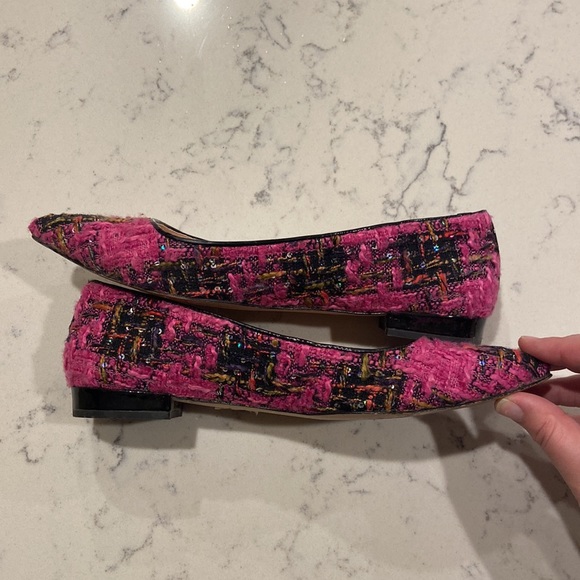 j.crew pink tweed flats - Picture 4 of 7